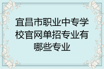 宜昌市職業中專學校軟件開發單招專業解析